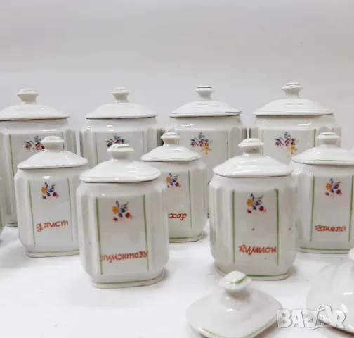 Стари порцеланови буркани за подправки и продукти - 11 бр.(13.5), снимка 2 - Антикварни и старинни предмети - 47736030