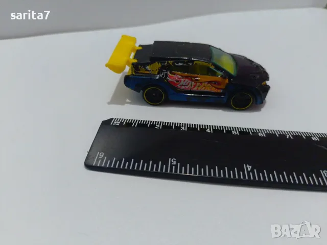 Модел количка на Хот уилс / Hot Wheels (мащаб 1:64) с жълт спойлер и пламъци, снимка 5 - Колекции - 56228207