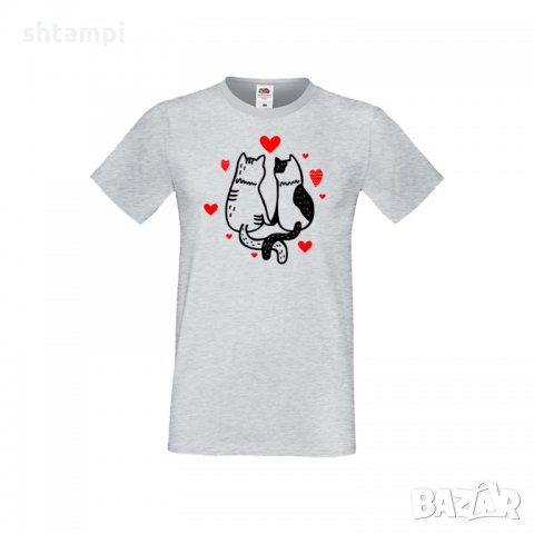 Мъжка тениска Свети Валентин Valentine Cat, снимка 3 - Тениски - 35716458