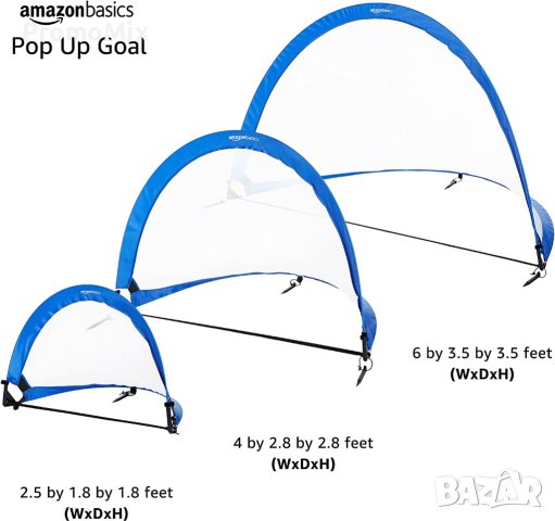 Детски футболни врати Amazon Basics ‎JP08-PUG-01 POP-UP Комплект от 2 броя портативни футболни врати, снимка 5 - Други - 41022786