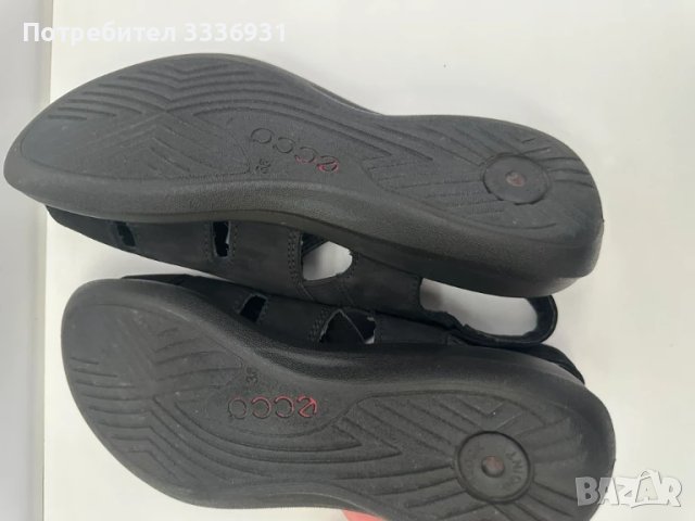 Черни сандали от естествен велур Ecco Comfort Foam Arch Support, снимка 3 - Сандали - 50849425