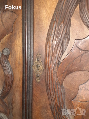 Стар рядък антикварен дървен шкаф за ключове Black Forest, снимка 6 - Антикварни и старинни предмети - 53273138