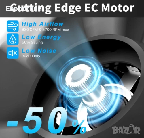 Канален вентилатор Hon&Guan PRO, 6 инча вграден канален вентилатор, снимка 3 - Други - 50812669