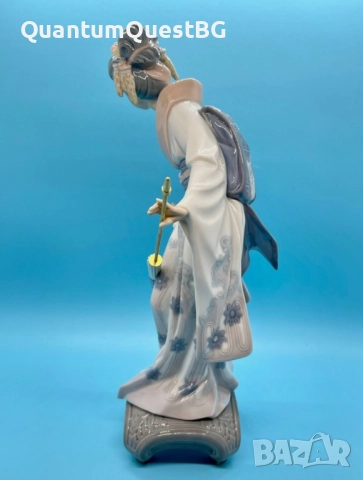 Lladro Spain Japanese Geisha “Teruko” w/ Folded Parasol “Гейшата”, снимка 7 - Статуетки - 52830312