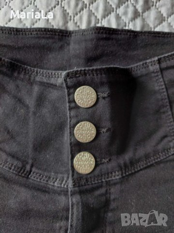 Дамски черни панталонки с висока талия от 98% памук размер XXS, снимка 2 - Къси панталони и бермуди - 40840289