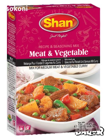 Shan Meat and Vegetable Curry Mix / Шан Микс подправки за къри с месо и зеленчуци 100гр, снимка 1