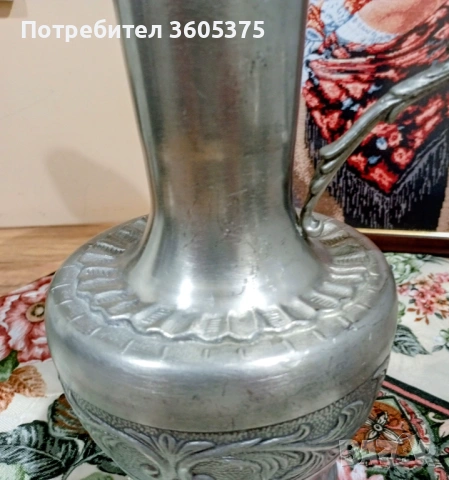 Масивна кана,сплав и калай,маркирана , снимка 4 - Антикварни и старинни предмети - 53806907