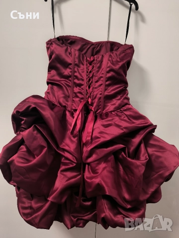 Тъмно червена рокля , снимка 2 - Рокли - 52767751