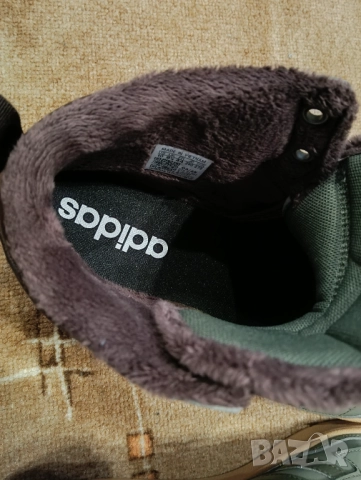 Чисто нови топли оригинални мъжки зимни кецове Adidas 44 ти номер Зелени, Еко кожа, Полар, снимка 9 - Мъжки боти - 52805773