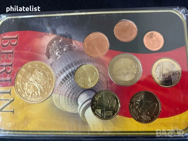 Германия 2002 – 2009 - Евро сет , 8 монети + възпоменателен медал Кулата в Берлин, снимка 4 - Нумизматика и бонистика - 52003112