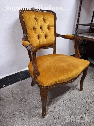 Винтидж кресло Луи XV , снимка 3 - Дивани и мека мебел - 52926224