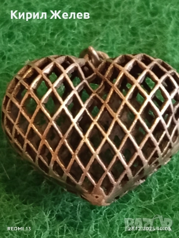 Арт сърцевиден сребърен медальон пендант финна ръчна изработка 40194, снимка 3 - Колиета, медальони, синджири - 52881918