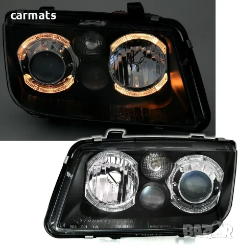 Кристални фарове ANGEL EYES за VW Bora (1998-2005) - черни