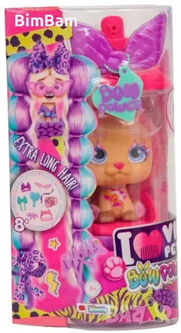  Модно кученце I Love VIP Pets Bow Power с много дълга коса и аксесоари - Шиара, снимка 2 - Кукли - 48274929