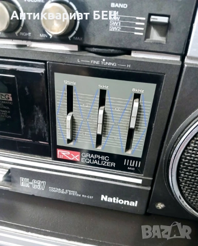 📻 Vintage Boombox – National RX-C37 – Japan – Graphic Equalizer 💯 , снимка 12 - Антикварни и старинни предмети - 53751030