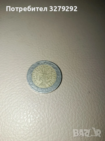 Рядка монета 2 евро 2001г. Франция с дърво на живота неправилно изсичана, 2 броя цената е за брой., снимка 2 - Нумизматика и бонистика - 53209557