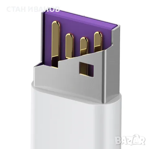 Кабел Type-C 1TECH JYS-003T, 5A, 1 метър, Бял, снимка 6 - USB кабели - 47704182