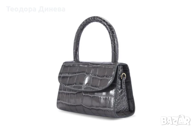Дамска чанта BY FAR grey croc mini , снимка 9 - Чанти - 51005537