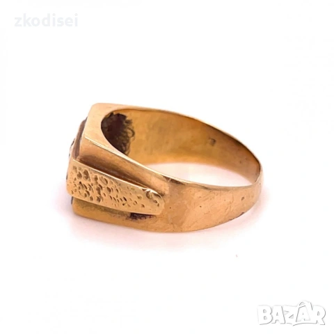 Златен мъжки пръстен 6,90гр. размер:64 14кр. проба:585 модел:5047-1, снимка 2 - Пръстени - 53116558