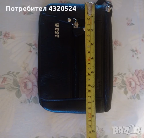 Черна Мъжка Чанта Естествена Кожа за Колан на АРТ93, снимка 4 - Чанти - 48328623