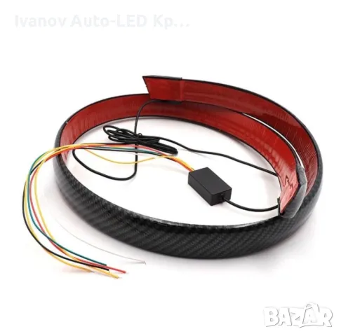 DRL Светещ LED Лип Спойлер За Багажник С Карбоново Покритие, снимка 4 - Аксесоари и консумативи - 35271792