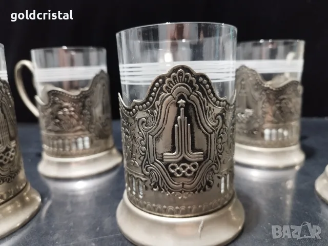 стари руски стакани подстакани поставки за чаши , снимка 2 - Антикварни и старинни предмети - 16304957