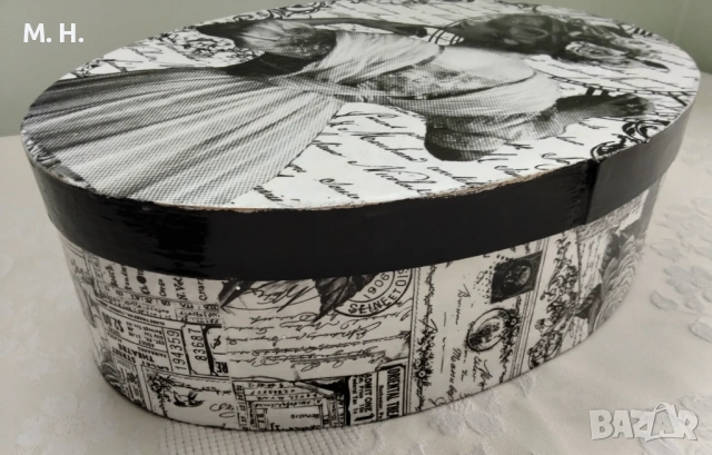 Голяма ръчно декорирана кутия в стил "винтидж"., снимка 7 - Декорация за дома - 53571043