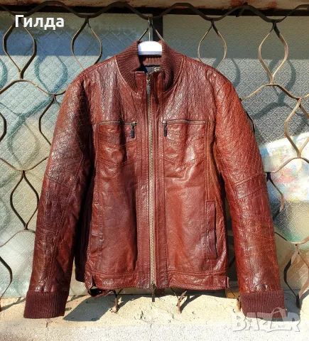 кожено бомбър яке топло размер XL 50 52 Roberto Cavalli налично, снимка 2 - Якета - 55988953