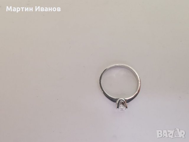 Златен пръстен годежен, бяло злато 1, снимка 5 - Пръстени - 34619930