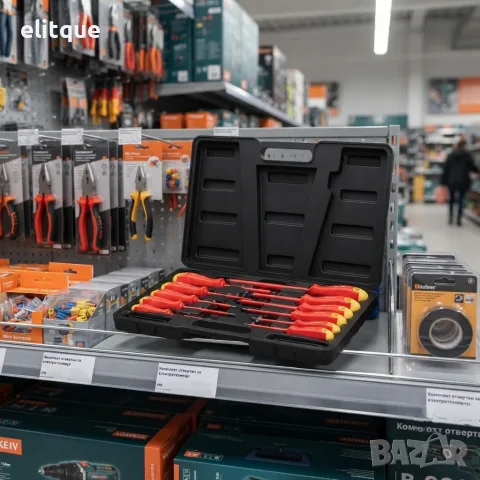 Професионален комплект 11 изолирани отвертки с магнитни върхове и куфар – CR-V стомана