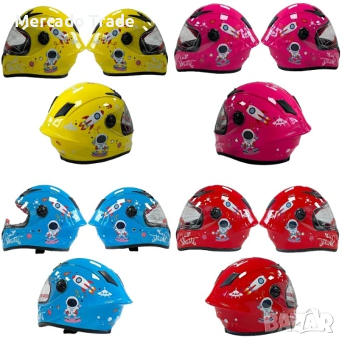 Детска каска Mercado Trade, S и M, Жълт, Розов, Син и Червен