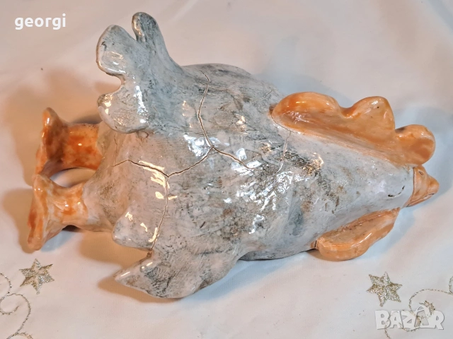 керамична скулптура кокошка уникат   32/5, снимка 4 - Декорация за дома - 53218078