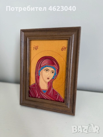 Ръчно рисувана икона на Пресвета Богородица , снимка 2 - Декорация за дома - 53353483