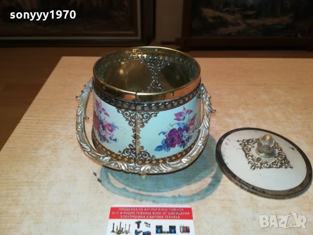 МЕТАЛНА КУТИЯ С КАПАК И ДРЪЖКА ОТ ФРАНЦИЯ 2609212010, снимка 10 - Антикварни и старинни предмети - 34261308