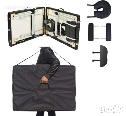 трисекторна козметична масажна кушетка дървена черна масажно легло, снимка 14 - Кушетки - 53166051