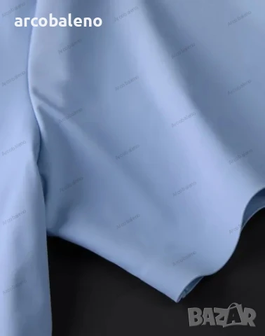 Мъжка риза с къс ръкав от лек леден копринен материал, 5цвята , снимка 3 - Ризи - 50473101