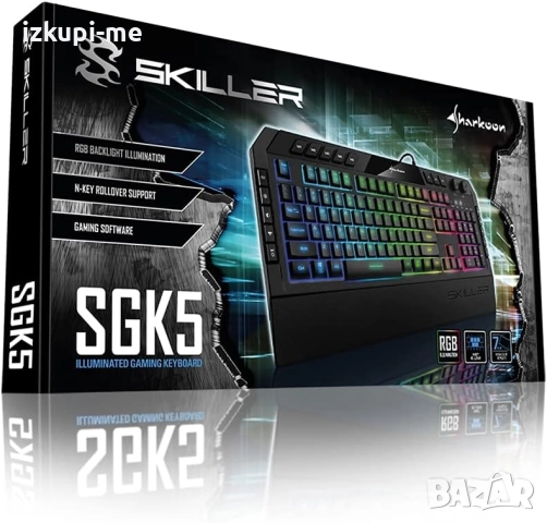 Sharkoon SKILLER SGK5 гейминг клавиатура, черен, немска, Rubberdome