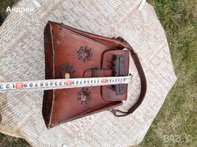 Стара дамска кожена чанта #21, снимка 4 - Антикварни и старинни предмети - 41964658