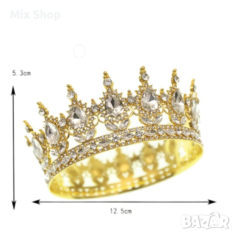 Нова Златна корона със стрази и големи камъни VERSAGO, снимка 2 - Други - 53647519