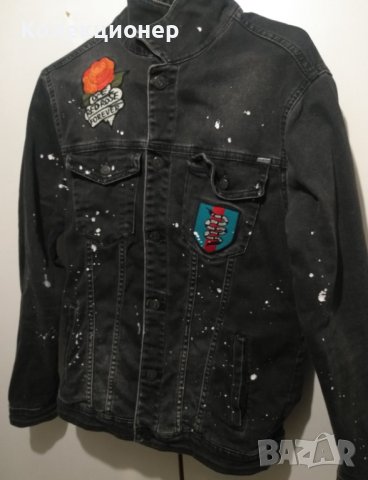 Уникално мъжко дънково яке Gucci „Need Money Not Friends“, снимка 2 - Якета - 41357774