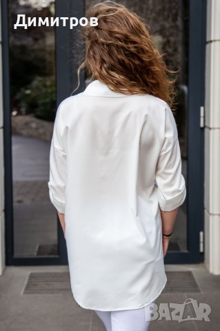 Бяла дамска риза с щампа XL,2XL,3XL, снимка 2 - Ризи - 44247183
