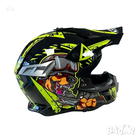 Каска за ендуро крос атв , Размер L, Black/Yellow - 721385, снимка 5 - Аксесоари и консумативи - 51202566