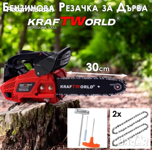 Бензинова Мини Резачка за Дърва KraftWorld – Компактна и Мощна