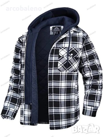 Ежедневно мъжко яке с дълъг ръкав и удебелена подплата с качулка, 4цвята , снимка 5 - Якета - 42398793