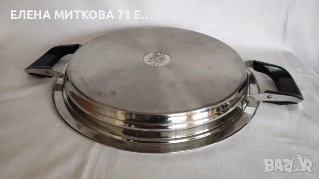 АМС масивен голям плитък тиган топ състояние+подарък капак, снимка 6 - Съдове за готвене - 49552593