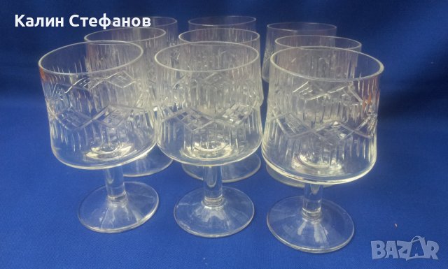 Кристални за концентрат, столче, гравюра – 9 бр