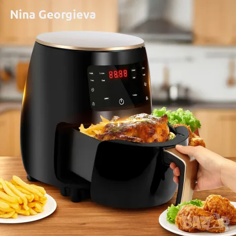 Цифров LED въздушен фритюрник Cheffinger CF AFRY4.5, 1400W, 4.5 литра, снимка 2 - Фритюрници - 56086000