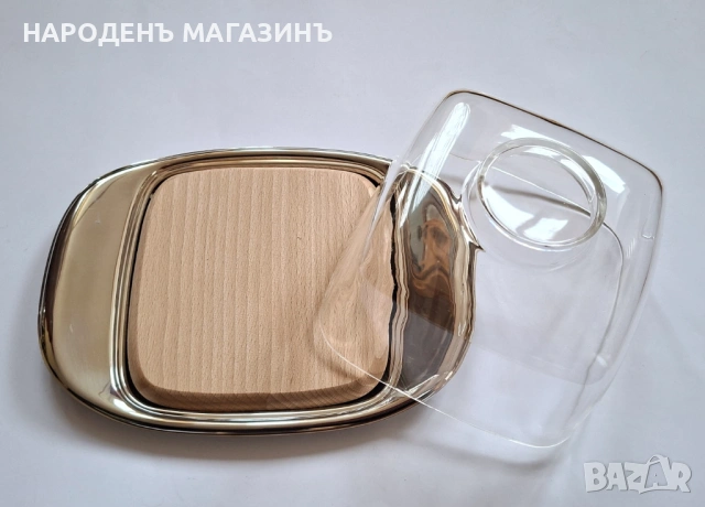WMF – НОВО немско плато с капак за съхранение на масло сирене кашкавал плодове зеленчуци сервиз , снимка 4 - Други ценни предмети - 53274652