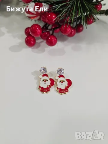 Обеци Дядо Коледа , снимка 2 - Обеци - 48227306