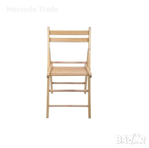 Сгъваем градински стол Mercado Trade, Дърво, Светло кафяв, снимка 2 - Столове - 49364612